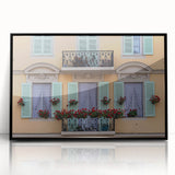 Large abstract wall art depicting a mid-century modernist scene of Nice, France.