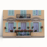 Black and white image of the Nice, France skyline on a large stretched canvas, ideal for kitchen wall art.