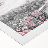 Art deco poster of Paris scenery on rolled canvas, featuring pastel colors, ideal for dining room wall art.