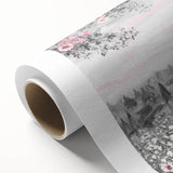 Art deco poster of Paris scenery in pastel hues on rolled canvas, ideal for nursery wall art or dining room decor.