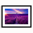 Extra large abstract art print of colorful Provence scenery, textured finish on a framed black mat.