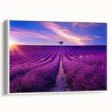 Vintage poster art of a Provence landscape on a framed canvas, featuring colorful art in extra large size.