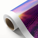 Art deco poster of a serene Provence landscape in soft pastel hues on rolled canvas, suitable for nursery wall art.