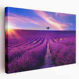 Provence landscape on stretched canvas with muted earth tones, ideal for kitchen wall art.