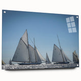 Acrylic print of a panoramic European scenery in pastel colors, ideal for dining room decor.