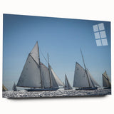 Large abstract wall art of a South France scenery in muted earth tones on acrylic glass.