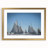 Abstract art print of a southern France landscape in muted earth tones on a framed gold canvas.