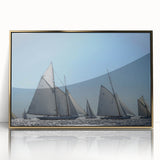 Acrylic print of a South France scenery in art deco style with gold frame, suited for modern art wall decor.