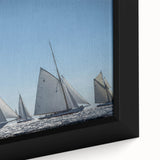 Extra large black wall art featuring a textured, colorful abstract of a Southern France scenery on framed canvas.