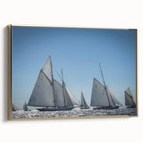 Framed canvas featuring a vintage-style landscape painting of Southern France in muted earth tones.