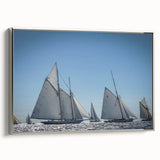 Landscape art painting of a vintage Southern France scene in colorful hues on a black framed canvas.