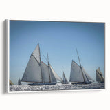 Vintage poster art of a scenic South France landscape in vibrant colors on a large framed canvas.