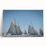 Black and white stretched canvas of a scenic South France village, ideal for kitchen wall art.