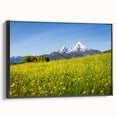 Black and white landscape art painting of Bavaria on framed canvas, ideal for bedroom wall decor.