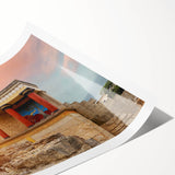 Extra large wall art featuring line art flowers, in a monochrome palette, on a rolled canvas.