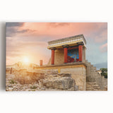 Black and white photograph of Crete, Greece scenery on stretched canvas, ideal for kitchen wall art.