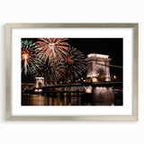 Extra large abstract art print featuring a textured European scenery in muted earth tones, framed in silver.