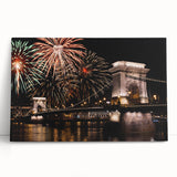 Large black and white stretched canvas of a European cityscape, ideal for kitchen wall art.