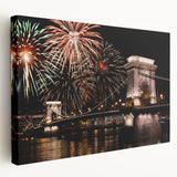 Large art print of a European cityscape in muted earth tones on stretched canvas, ideal for kitchen wall art.