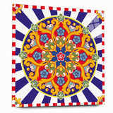 Acrylic glass print of a Sicilian landscape, with soft pastel tones, ideal for dining room art.