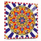 Acrylic print of a large abstract depiction of Sicilian scenery in earthy tones, suitable for bedroom or dining room art.