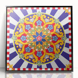 Large abstract wall art featuring a Sicilian landscape in muted earth tones on a framed acrylic.