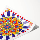 Extra large wall art featuring line art flowers in muted earth tones on a rolled canvas, ideal for large living room decor.