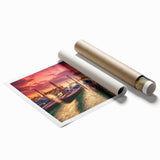 Extra large rolled print of Venice scenery with muted watercolor tones, ideal for classy bathroom wall art.
