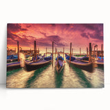 Black and white stretched canvas of Venice scenery, ideal for kitchen wall art.