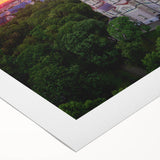 Art deco poster featuring a vibrant European Latvia scenery on rolled canvas, suitable for dining room decor.