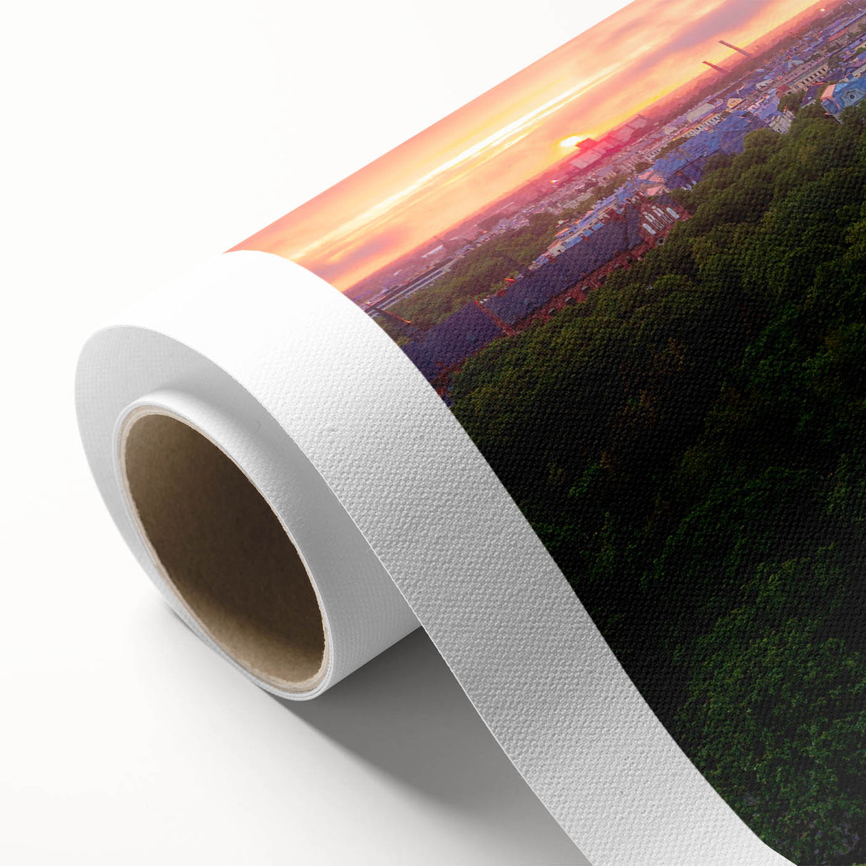 Art deco poster of a European scenery in Latvia, featuring soft pastel colors on rolled canvas, ideal for nursery wall art.