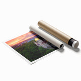 Extra large rolled print of a Latvia scenery with vibrant floral elements, ideal for classy bathroom wall art.