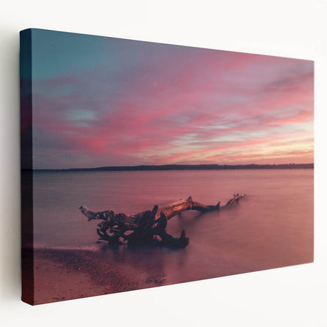 Large art print of a European scenery in Lithuania on stretched canvas, with muted earth tones, ideal for kitchen wall art.