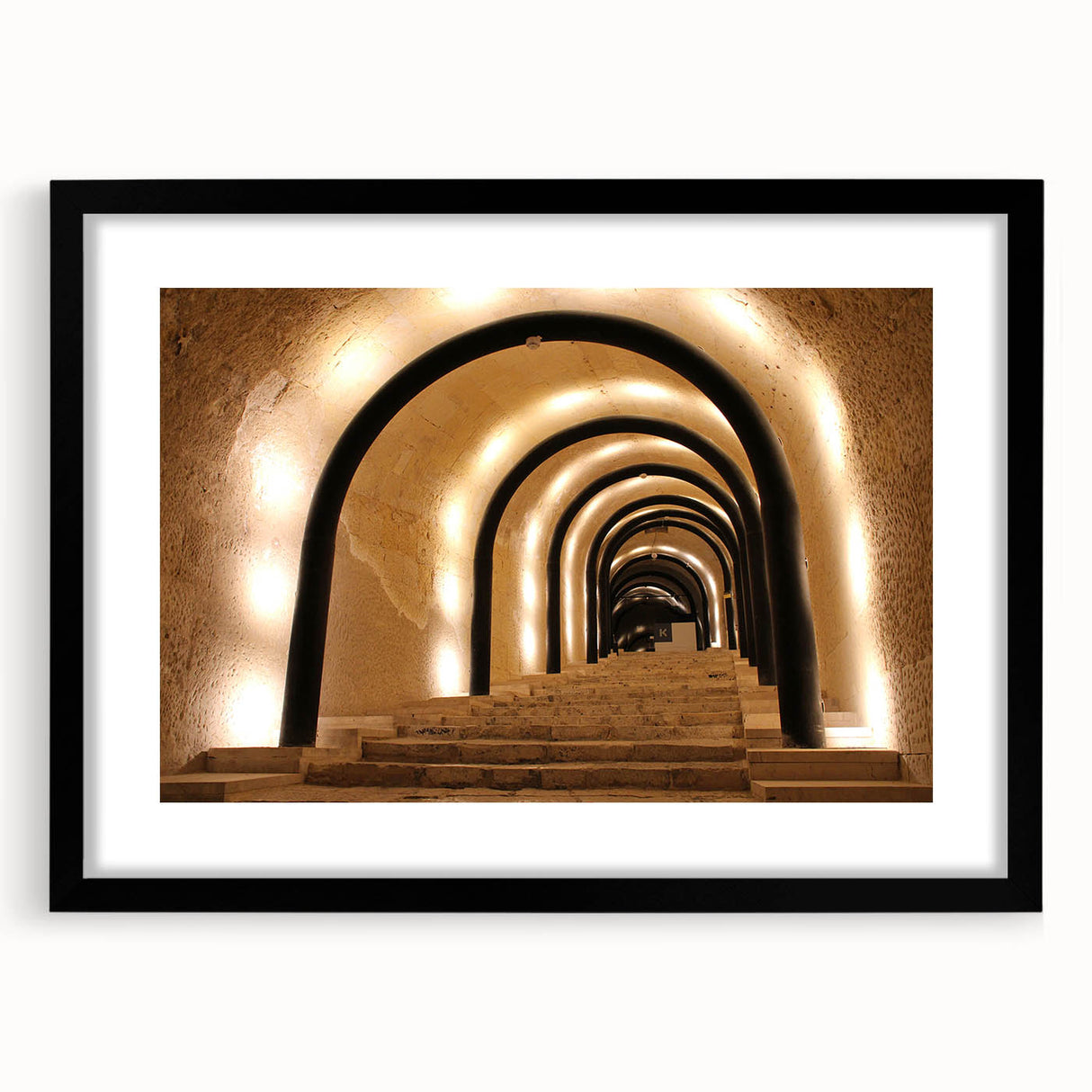 Colorful abstract art print of a European scenery in Malta, featuring vibrant hues on a textured, extra large canvas.