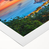 Art deco poster featuring a serene Montenegro landscape in soft pastel shades on rolled canvas.