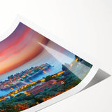 Extra large rolled print of line art flowers in black and white, ideal for large living room wall art.