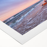 Art deco poster featuring a stylized European cityscape in muted sepia tones on rolled canvas.