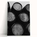 Black and white stretched canvas of Porto, Portugal skyline, ideal for kitchen wall art.