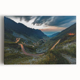 Black and white photograph of a European street scene on stretched canvas, ideal for kitchen wall art.
