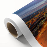 Art Deco poster of Barcelona scenery in pastel shades on rolled canvas, ideal for nursery wall art.