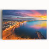 Black and white stretched canvas of Barcelona cityscape, ideal for kitchen wall art or bedroom ambiance.