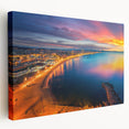 Landscape painting of Barcelona on a large stretched canvas, featuring muted earth tones, ideal for kitchen wall art.