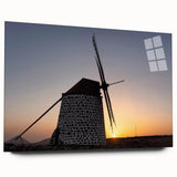 Large abstract wall art on acrylic glass depicting vibrant Canary Islands scenery, ideal for bedroom or dining room decor.