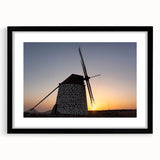 Extra large abstract art print of colorful, textured scenery of the Canary Islands, in a black frame with mat.