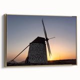 Framed canvas of a vintage-style landscape painting featuring the Canary Islands, with muted gold and black tones.