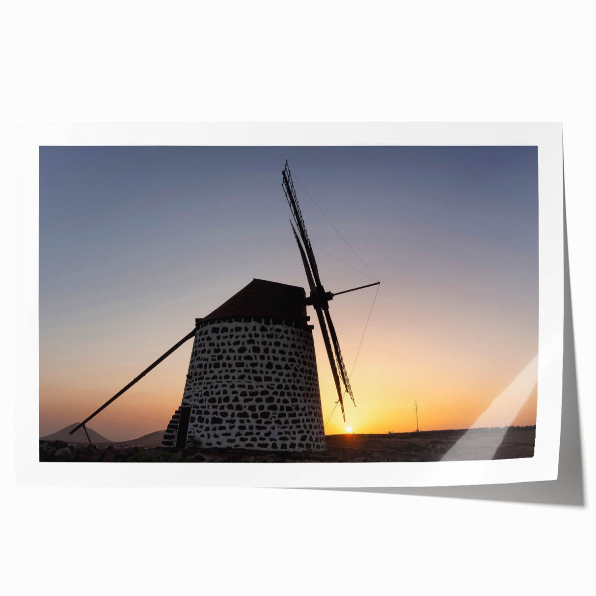 Rolled print of a European scenery with vibrant floral elements in pastel shades, ideal for art wall dining room.
