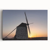 Black and white stretched canvas featuring a scenic European village, ideal for kitchen wall art or bedroom ambiance.