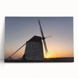 Black and white stretched canvas of a European scenery, ideal for kitchen wall art.