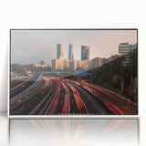 Acrylic print of Madrid scenery in art deco style with pastel colors, ideal for modern art wall decor in a nursery.