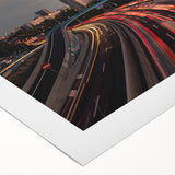 Art deco poster of Madrid skyline in muted beige and brown tones on rolled canvas, ideal for dining room decor.